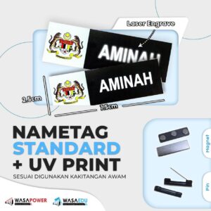 Name Tag Jata Negara Premium – Magnet / Pin
