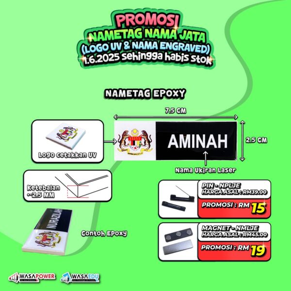 Name Tag Jata Negara Premium – Magnet / Pin - Image 11