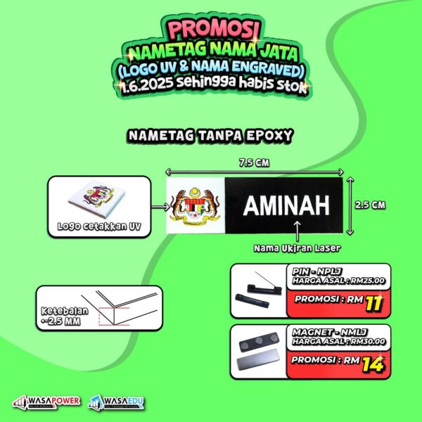 Name Tag Jata Negara Premium – Magnet / Pin - Image 12
