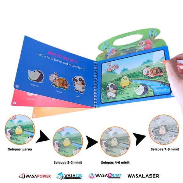 Buku Air Ajaib Kanak-Kanak (Magic Water Book) – Boleh Warna & Padam Semula | Umur 2 Tahun Ke Atas - Image 3