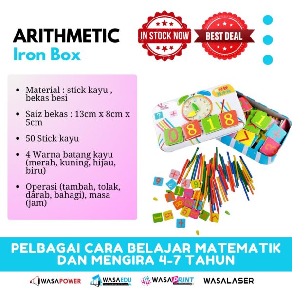 Set Kayu Kira Matematik (Box Stick) – Tambah Tolak Darab Bahagi