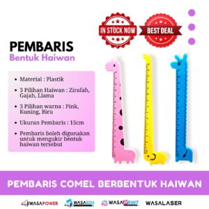 📏 Pembaris Haiwan Comel – 15cm