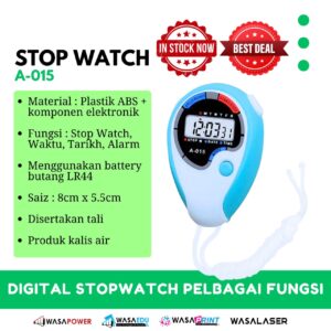 ⏱️ STOPWATCH DIGITAL A-015 – Water Resistant + Multi Fungsi