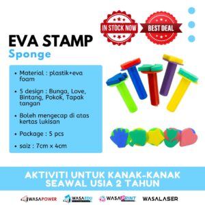 🖐️ EVA STAMP SPONGE – Set Cap Bentuk Comel Untuk Anak