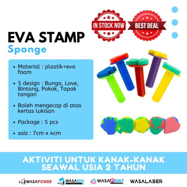 🖐️ EVA STAMP SPONGE – Set Cap Bentuk Comel Untuk Anak
