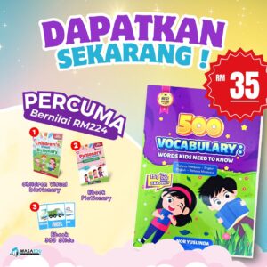 📚 500 Vocabulary: Buku Dwibahasa (BM & BI) untuk Umur 4–12 Tahun